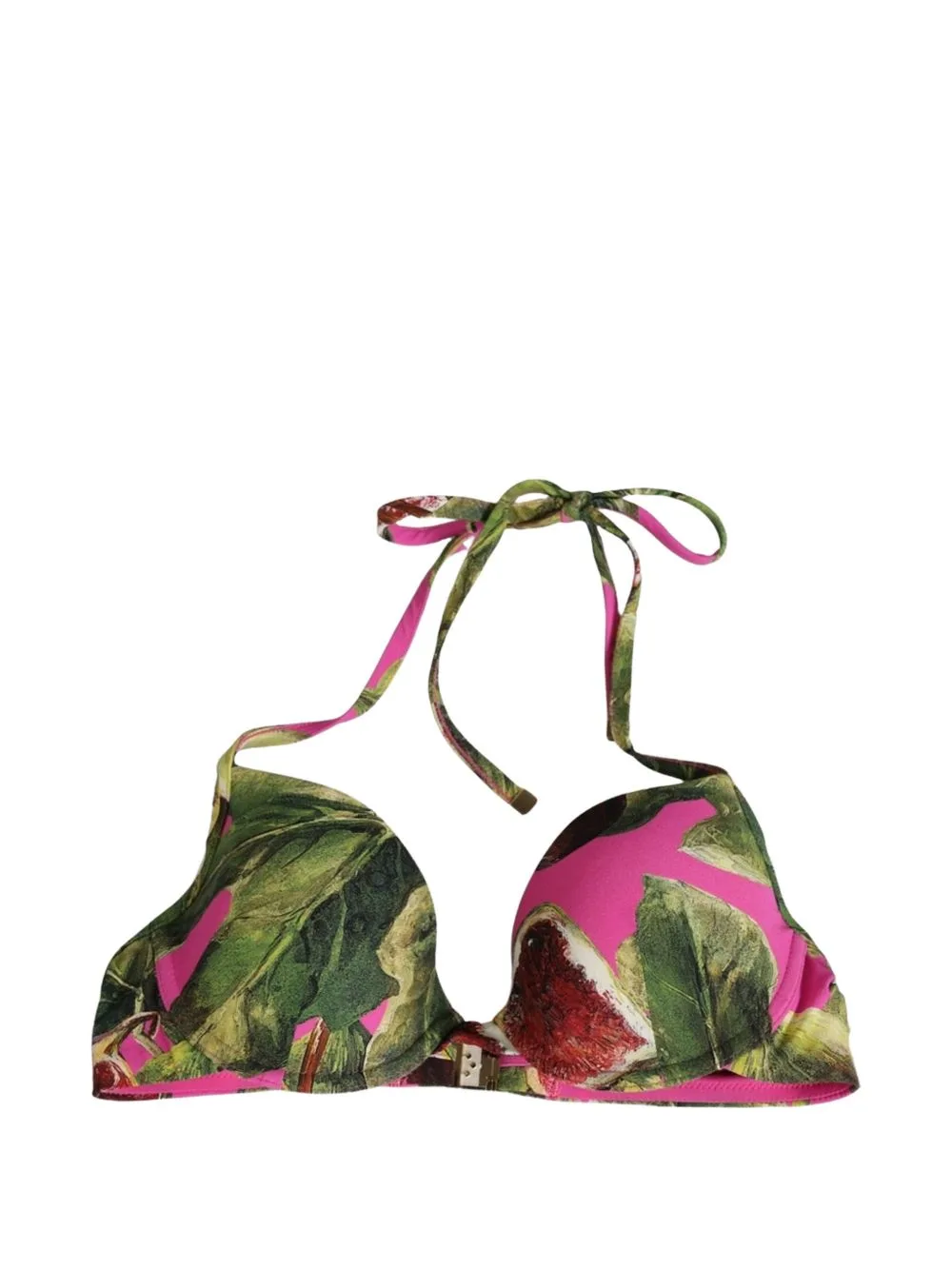 Fig-Print Halterneck Bikini Top by Dolce & Gabbana