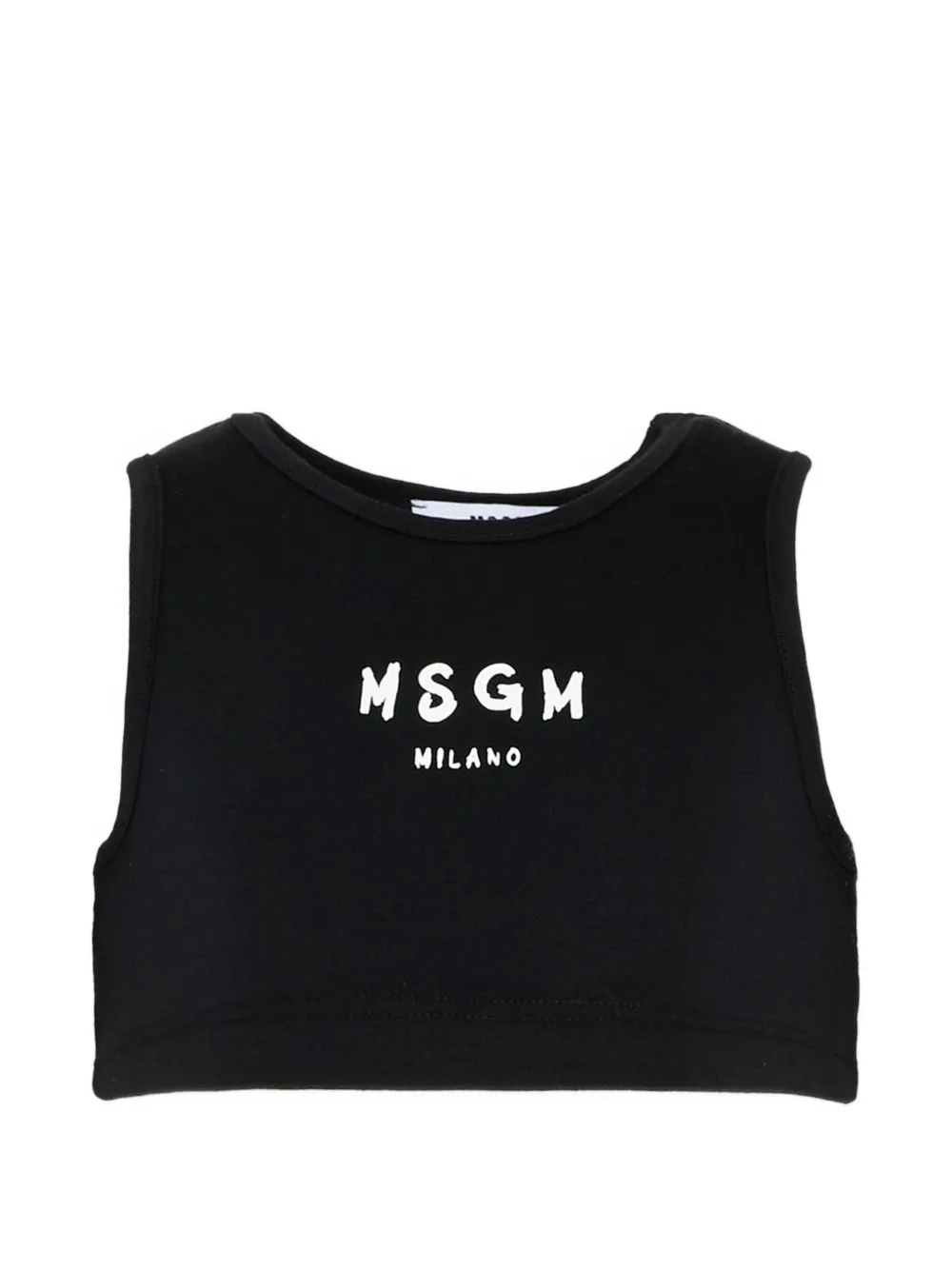 Logo Crop Sleevless T-Shirt by MSGM Kids
