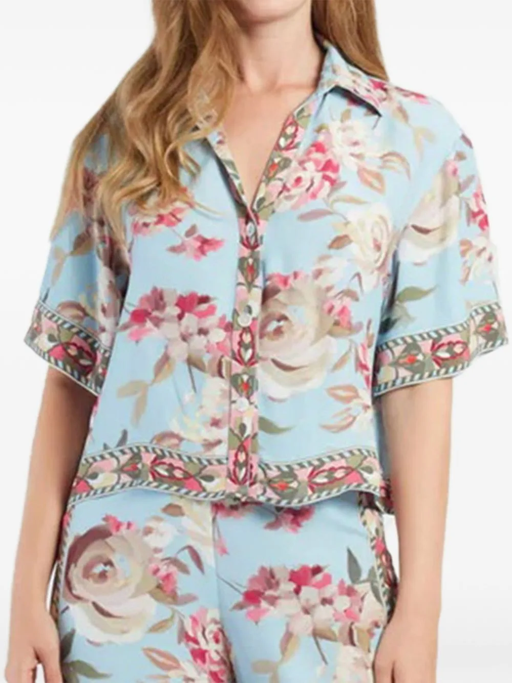 Angele Floral-Print Buttoned Shirt by Derhy