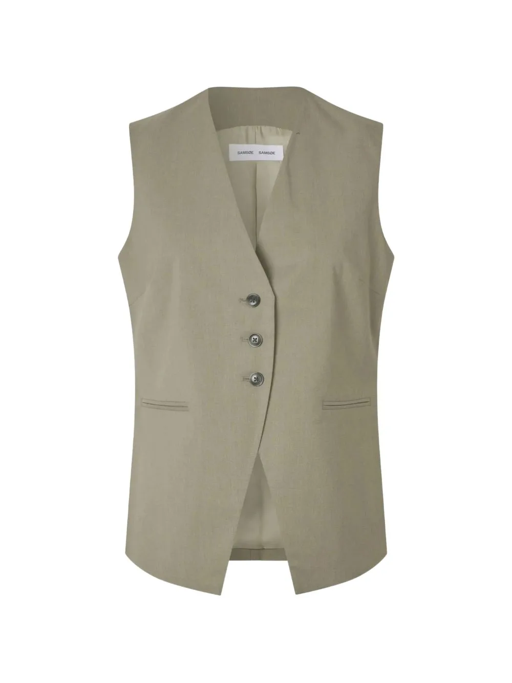 Melange-Effect V-Neck Waistcoat by SAMSOE SAMSOE