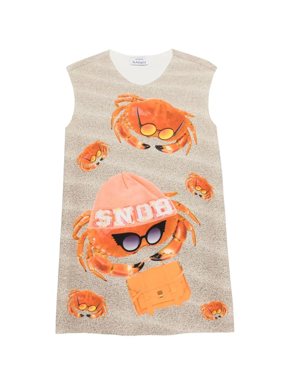 Crab-Print Sleeveless Mini Dress by The Artistylist