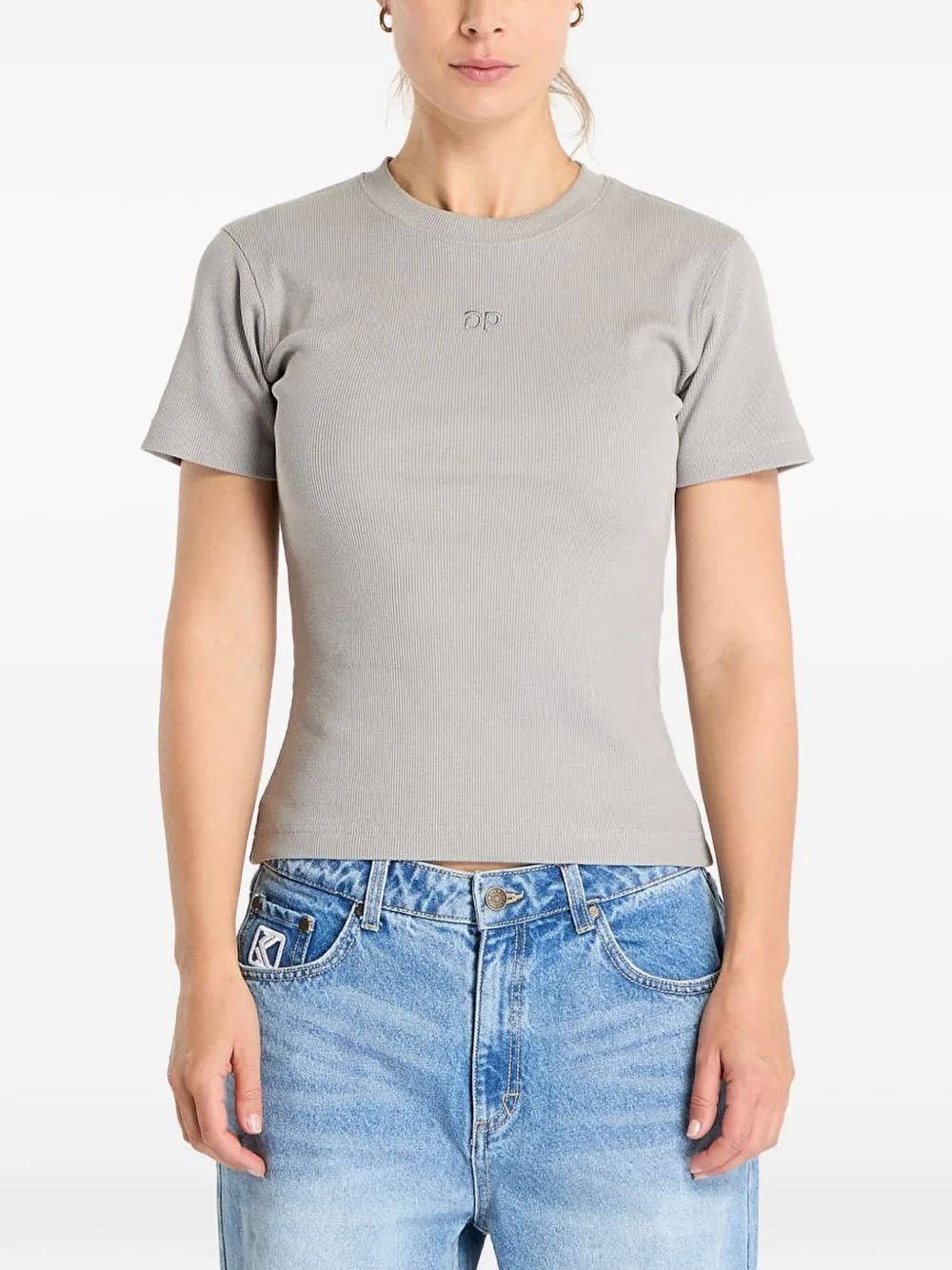 Ribbed-Knit Logo-Embroidered T-Shirt by Daily Paper