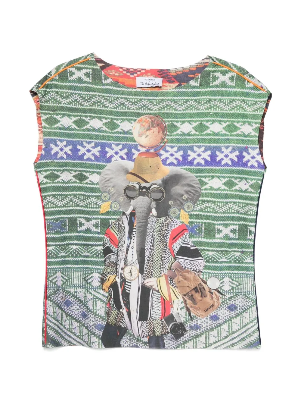 Graphic-Print Geometric-Pattern Vest by The Artistylist
