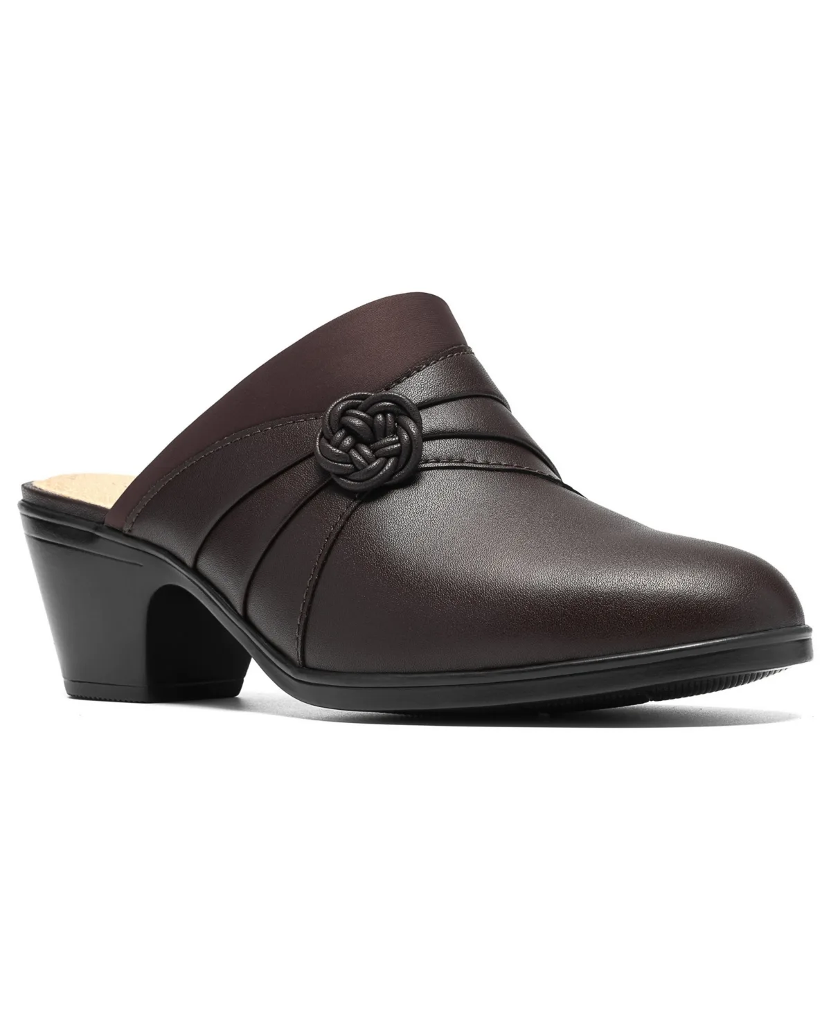 Emily2 Eliza Block Heel Leather Mules by Clarks