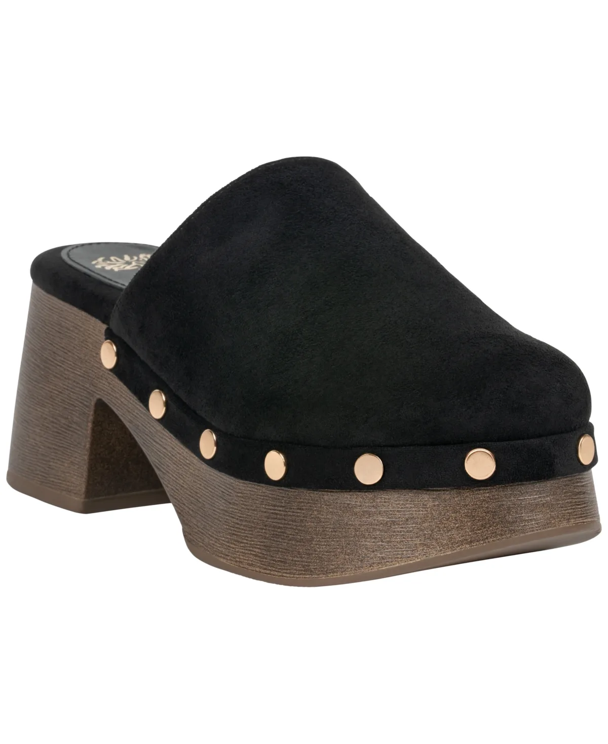Innis Studded Chunky-Heel Faux Suede Platform Mule Clogs by Gc Shoes