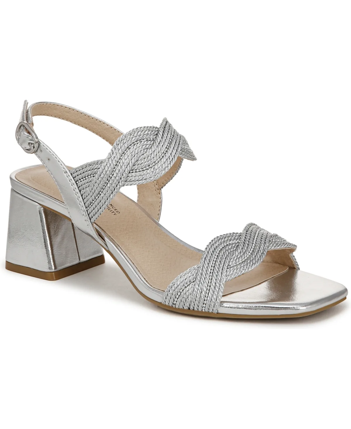 Charnelle Angled Block Heel Square Open Toe Slingback Dress Sandals by Lifestride