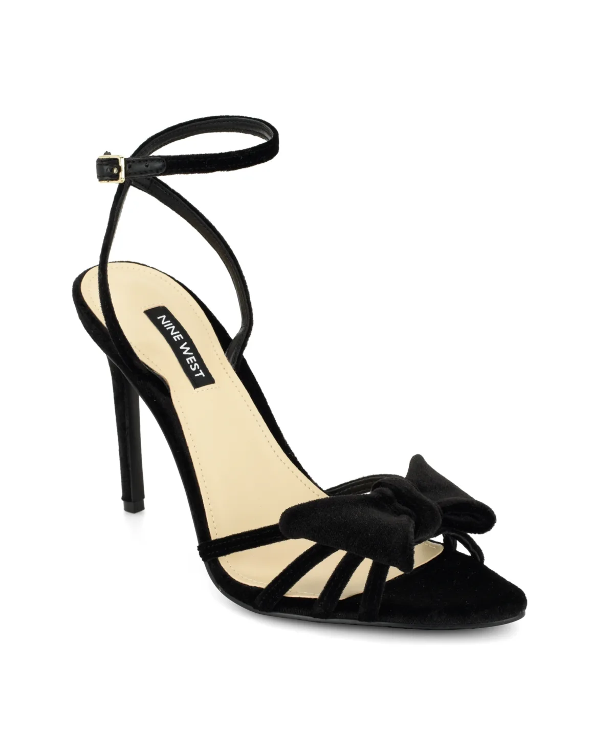 Queana Velvet Strappy Stiletto Sandals by Nine West
