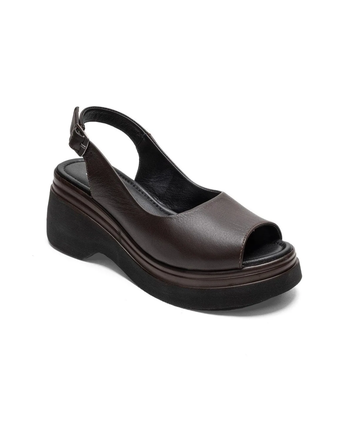 Laure Leather Wedge Sandal by Forever & Always Shoes