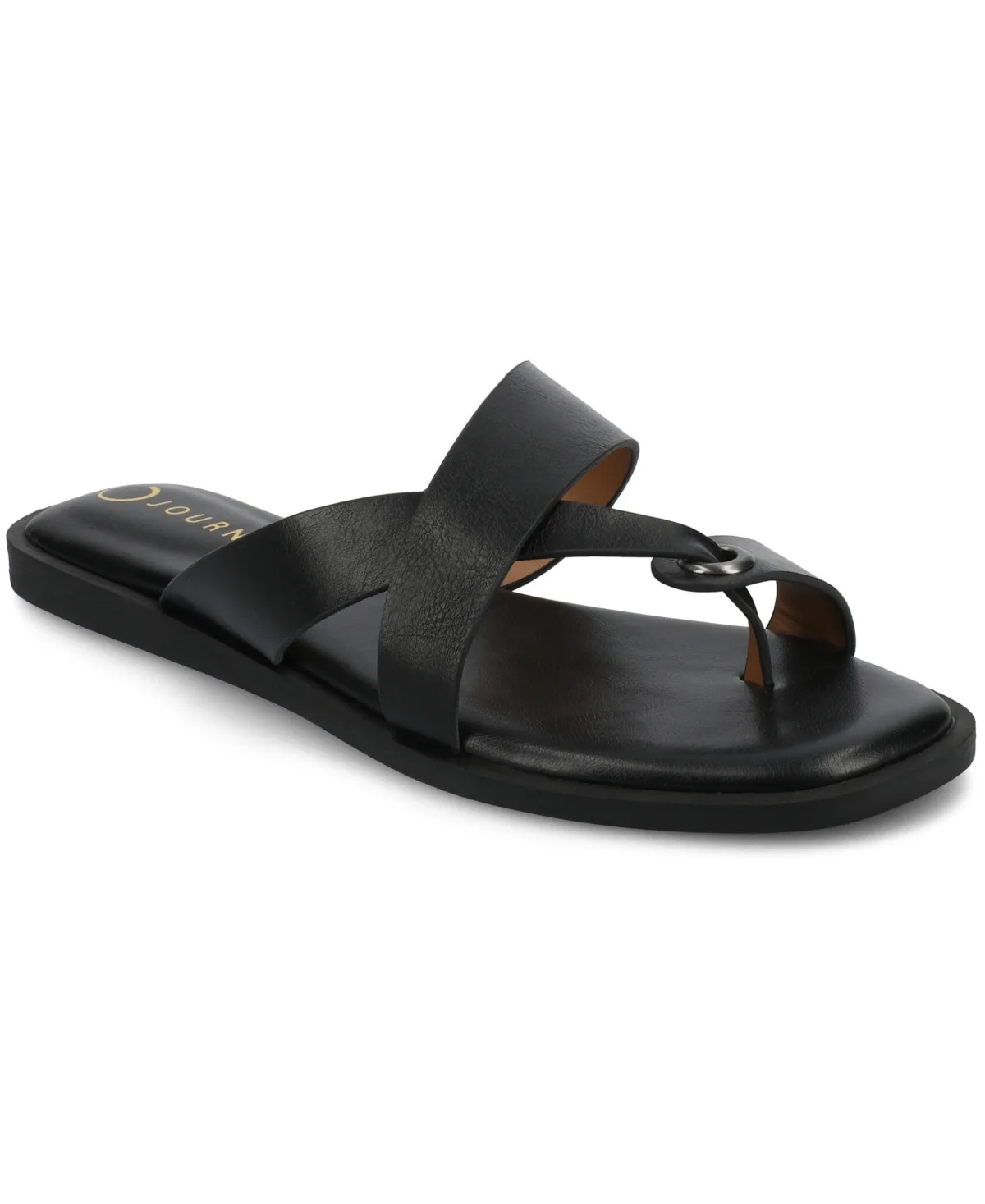 Prizzie Toe Ring Strappy Flat Sandals by Journee Collection