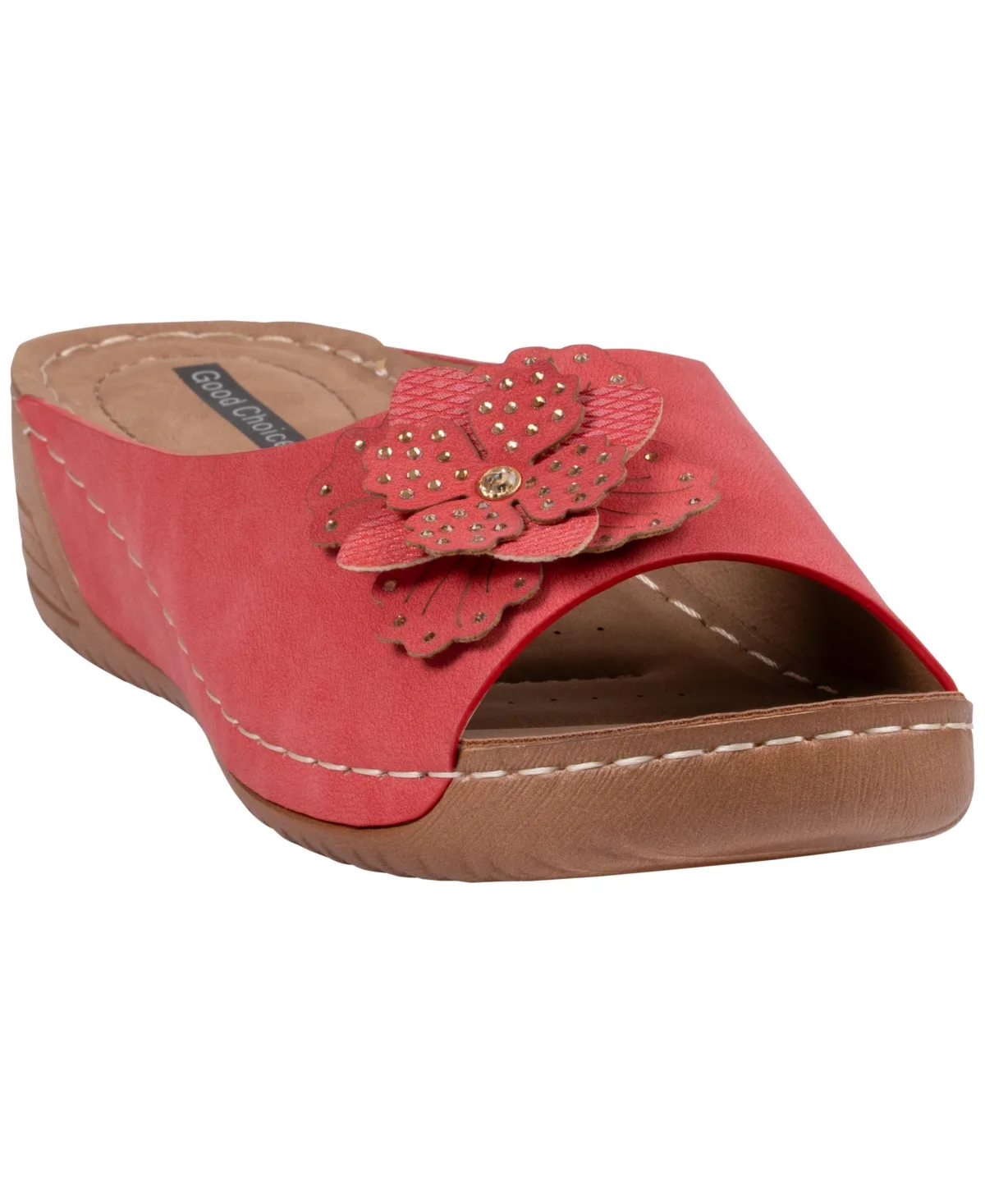 Clover Flower Rosette Comfort Slip-On Sandals by Gc Shoes