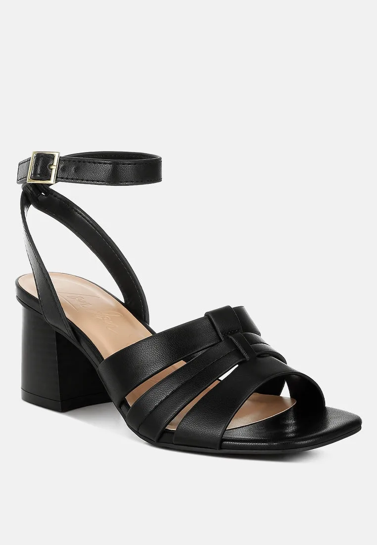 Signora Pin Buckle Ankle Strap Sandals by London Rag