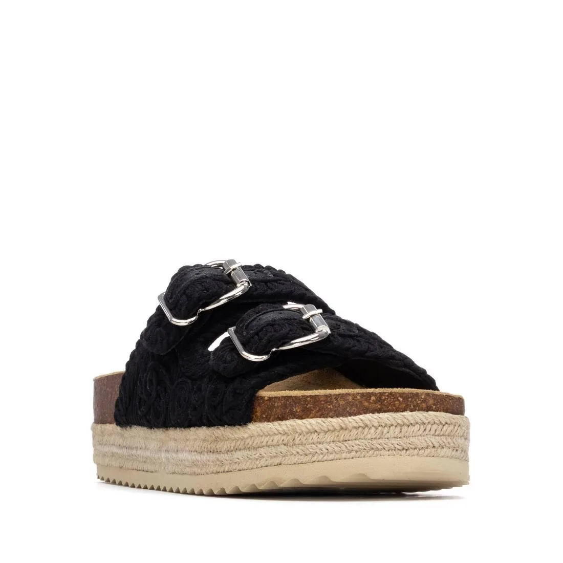 Refresh Collection Double Strap Buckle Flat Sandals by Xti