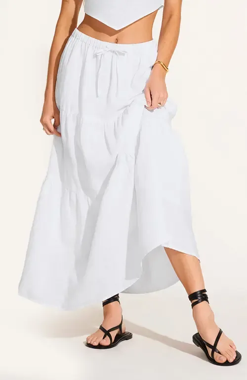 Canyon Tiered Linen Cover-Up Maxi Skirt by Vitamin A®