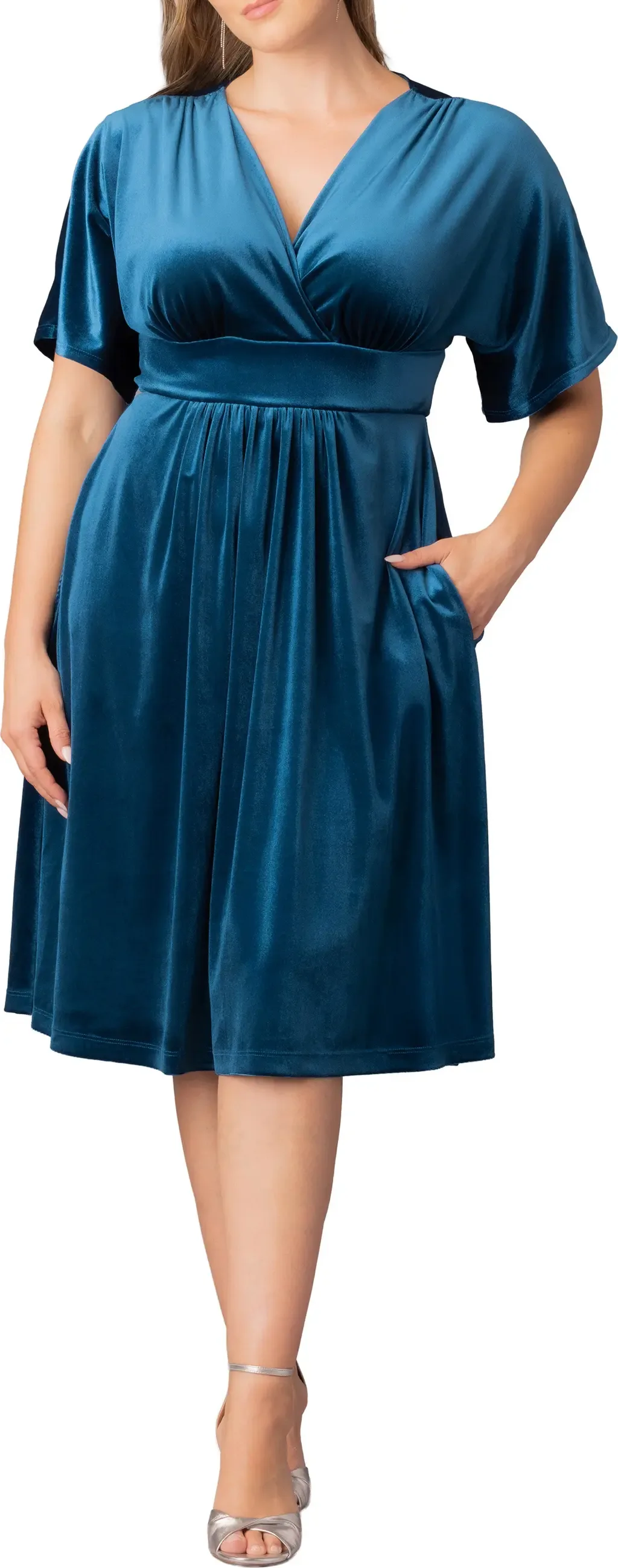Angelic Velvet Cocktail Dress by Kiyonna