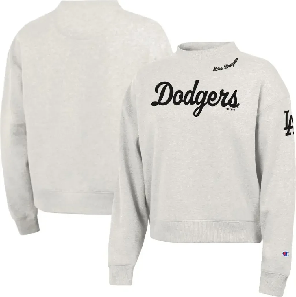 Champion Stone Los Angeles Dodgers Triumph Tri-Blend Sweatshirt by Champion