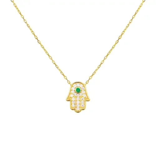 Pave Hamsa Hand Necklace by Gemma Azzurro