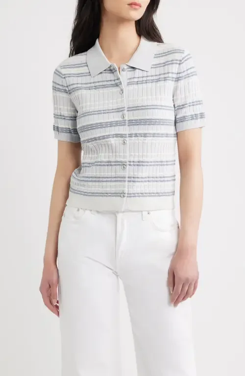 Karina Stripe Short Sleeve Cardigan by rag & bone