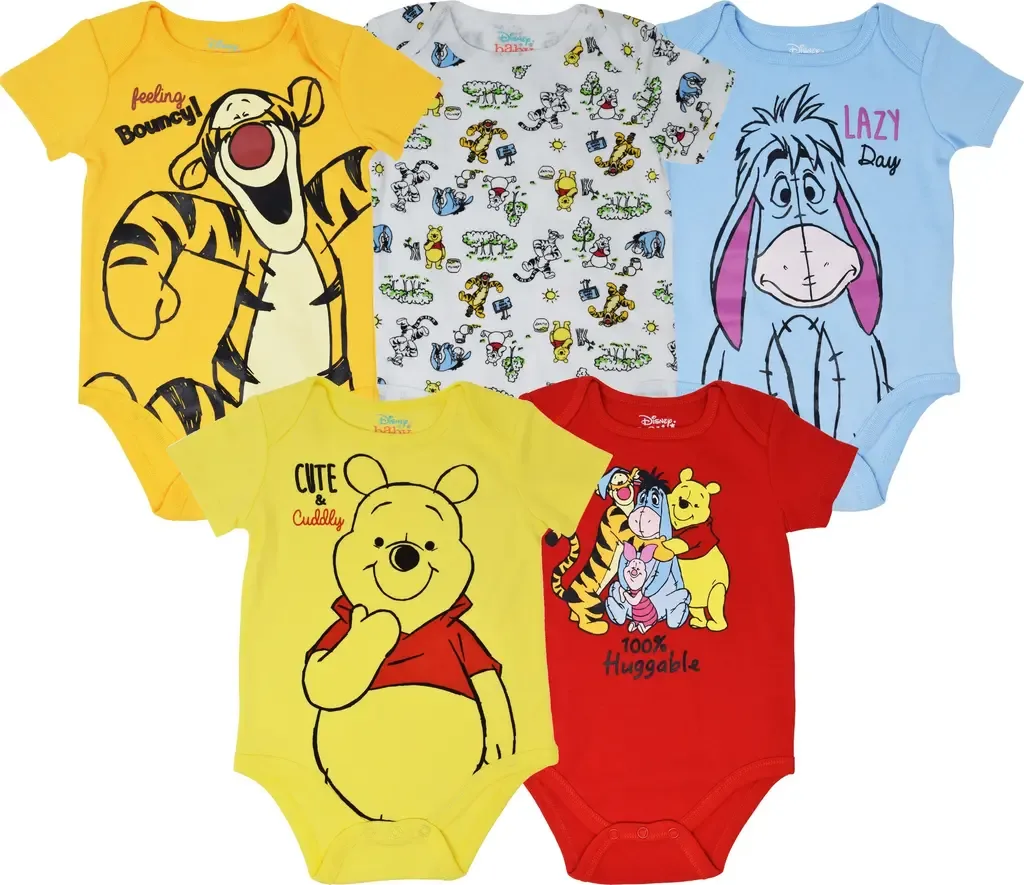 Winnie the Pooh 5-Pack Short Sleeve Bodysuits by Disney
