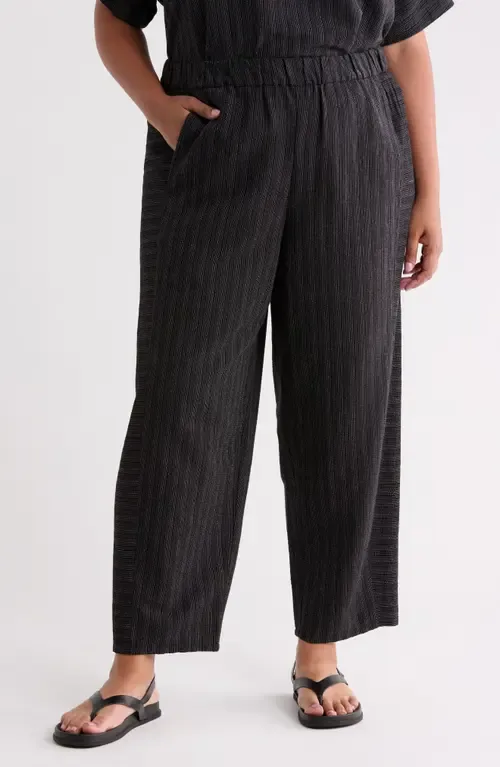 Pinstripe Lantern Ankle Pants by Eileen Fisher
