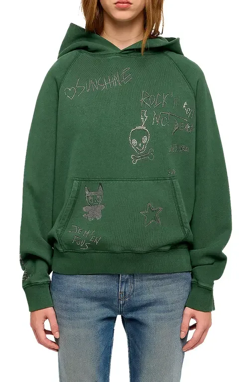 Rhinestone Graphic Hoodie by Zadig & Voltaire