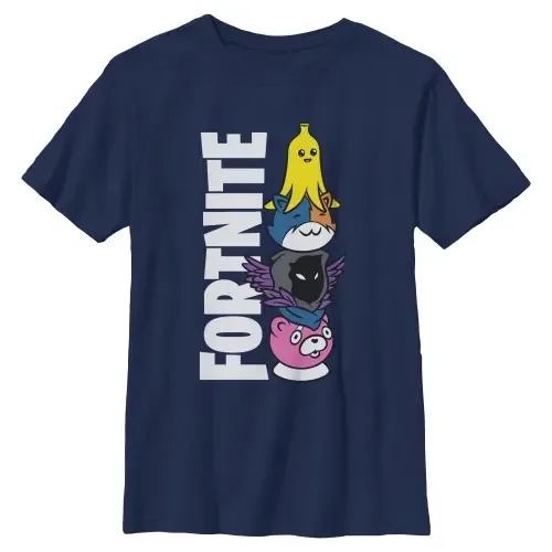 Cute Characters Logo Graphic Short Sleeve T-Shirt by FORTNITE