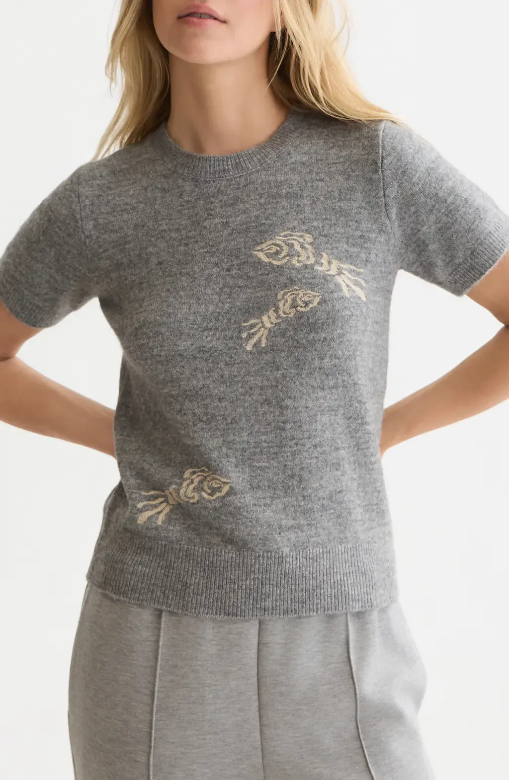 Embroidered Short Sleeve Crewneck Sweater by Scotch & Soda