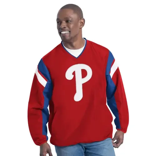 G-III Sports by Carl Banks Philadelphia Phillies Double Coverage V-Neck Pullover by G-III SPORTS BY CARL BANKS