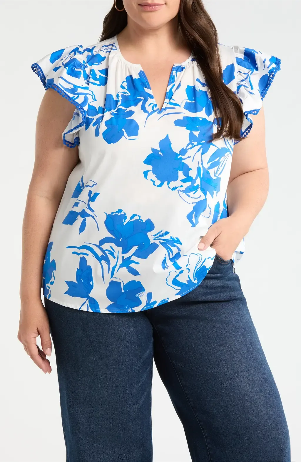 Aby Floral Carya Ruffle Cotton Top by SUGARLIPS