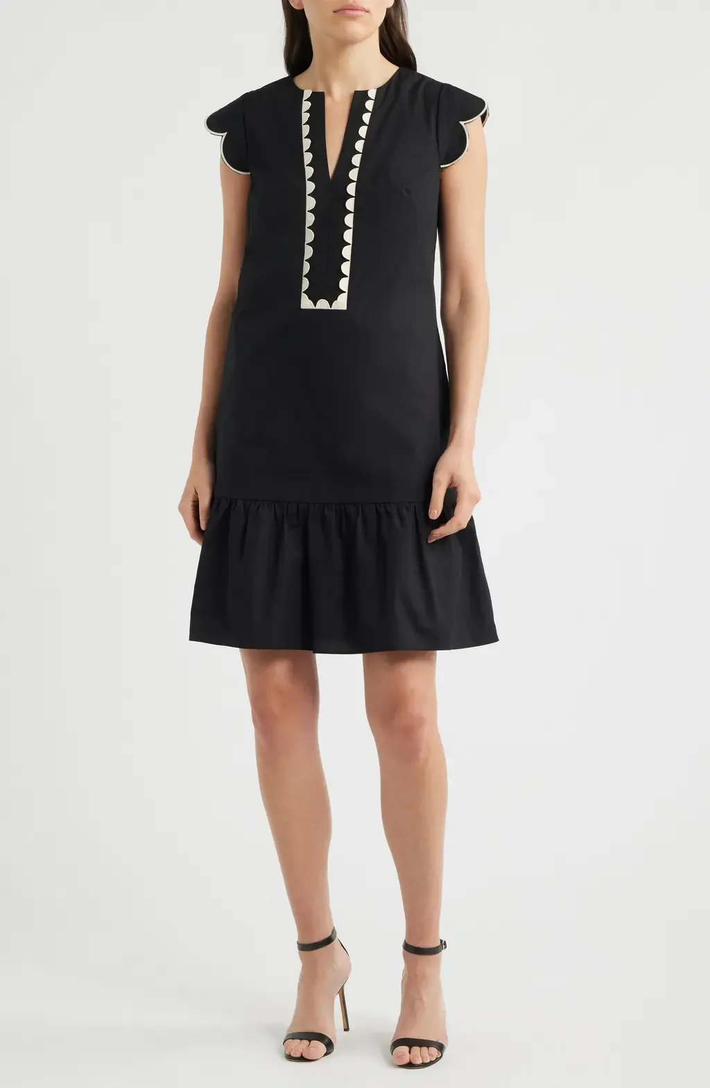 Scallop Ruffle Hem Dress by Eliza J