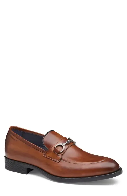 Flynch Bit Loafer in Tan Italian Calfskin by Johnston & Murphy