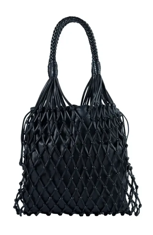 La Red Mesh Bag in Leather by Adriana Castro
