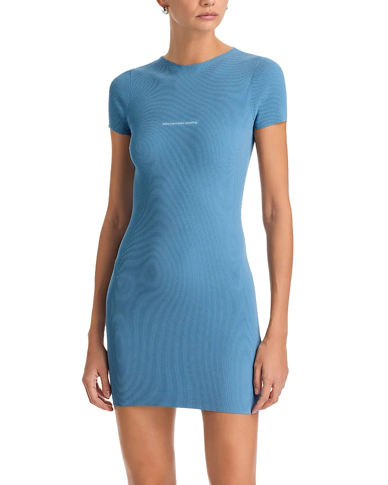 T Ribbed Logo Bodycon Dress by Alexanderwang