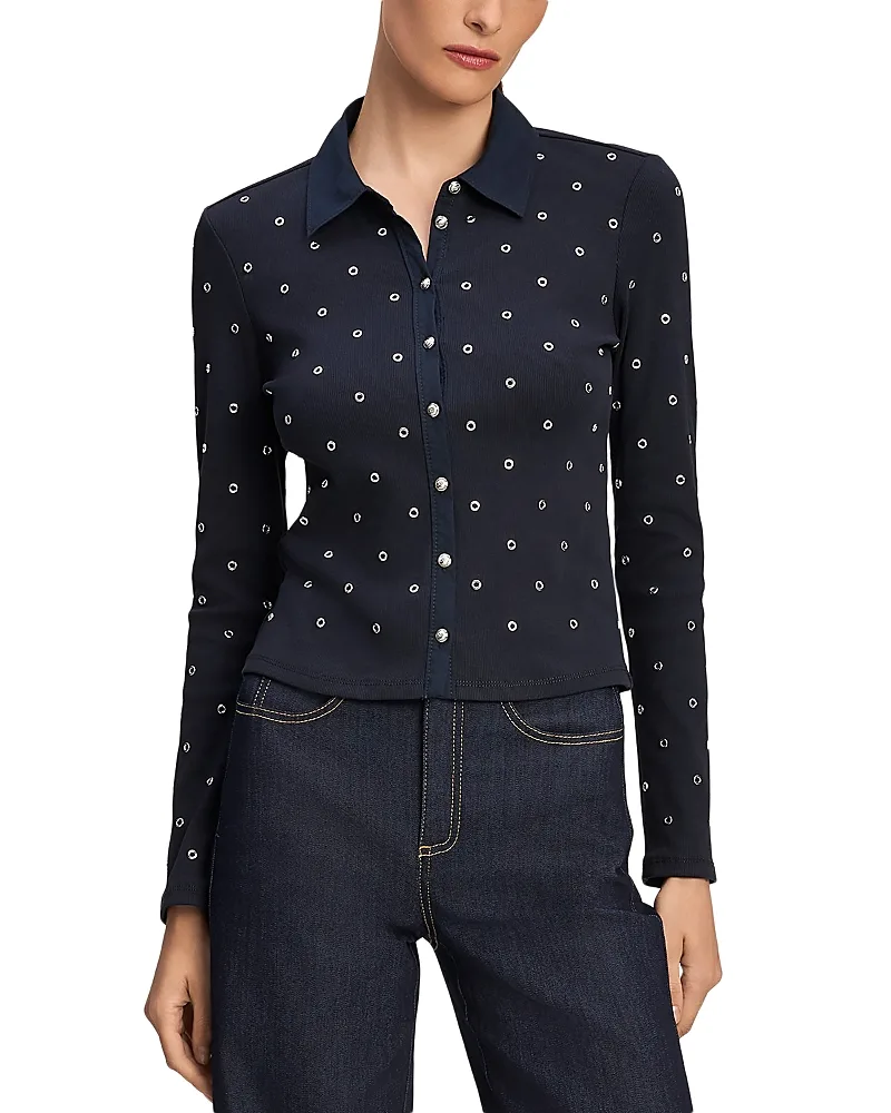 Jensyn Grommet Cotton Stretch Top by Cinq a Sept