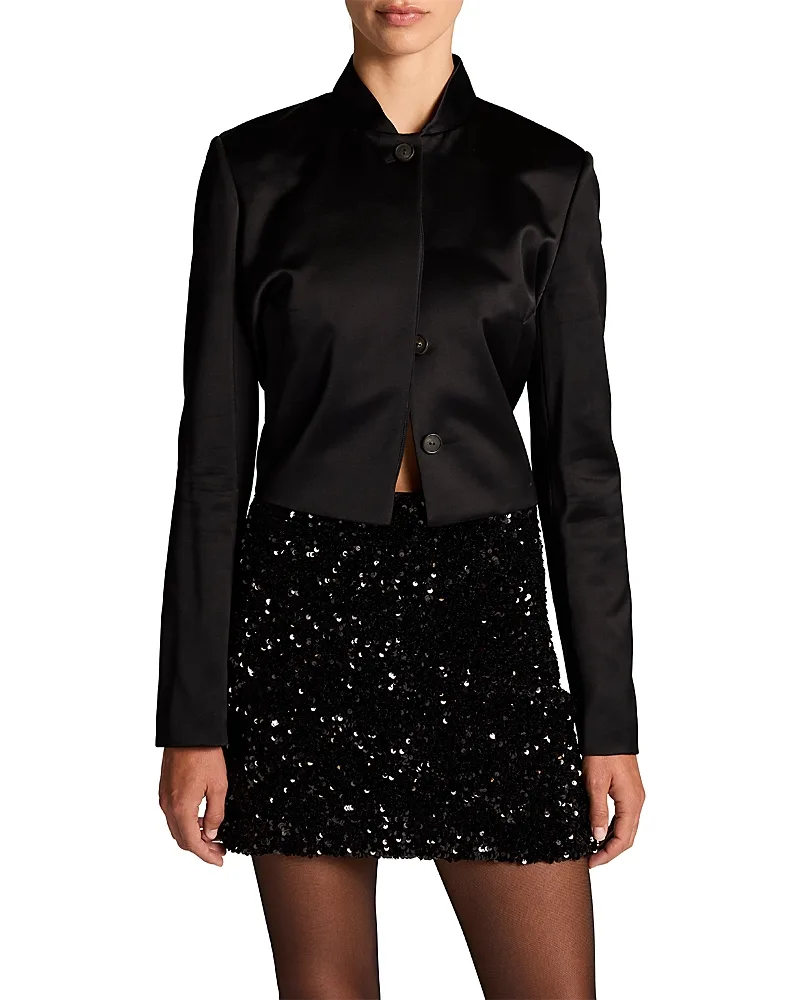 Button Front Cropped Jacket by Vince