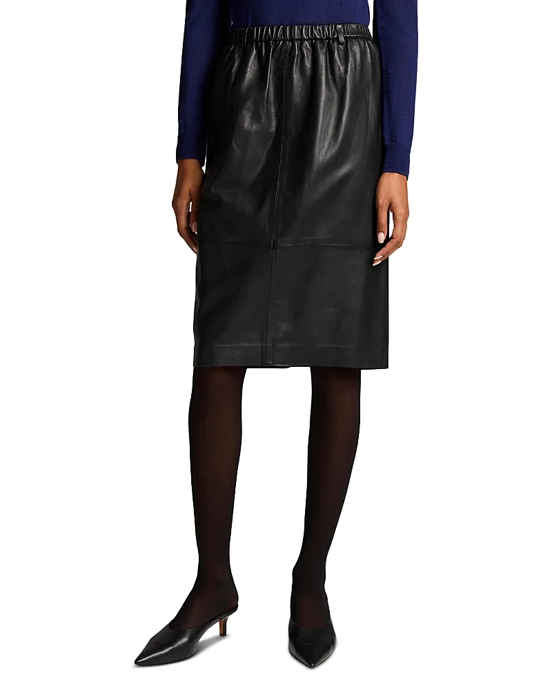 Leather Paperbag Waist Skirt by Vince