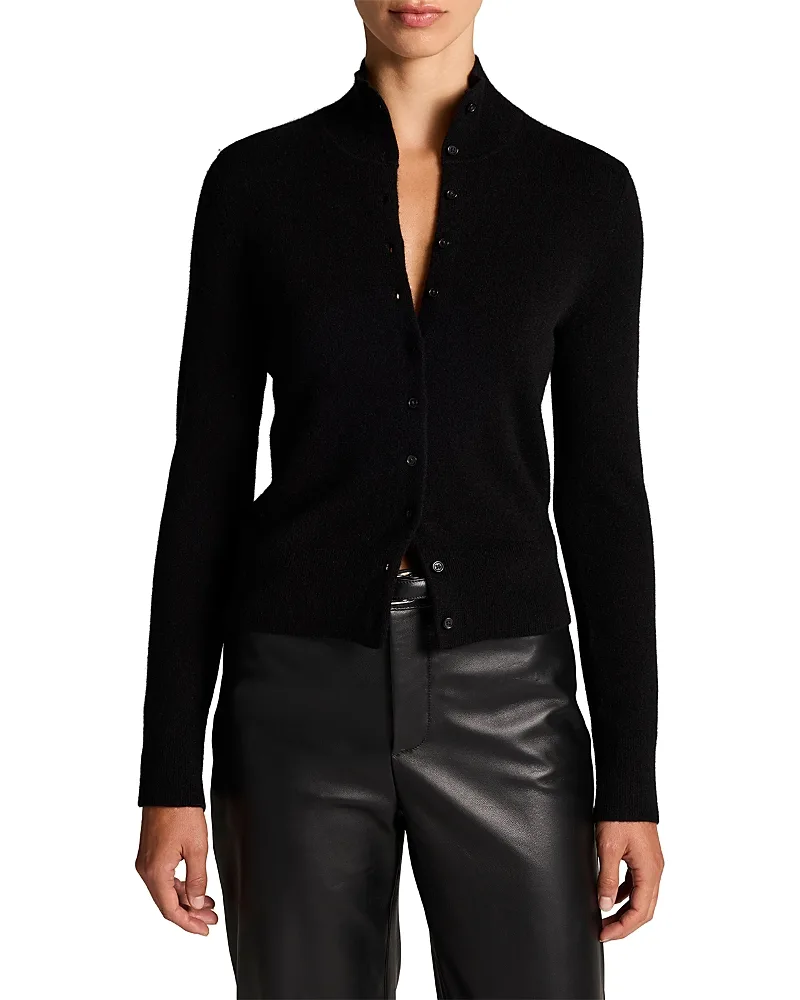 Wool & Cashmere Turtleneck Cardigan by Vince