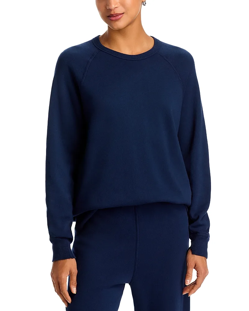 The Fleece College Raglan Cotton Crewneck Sweatshirt by The Great