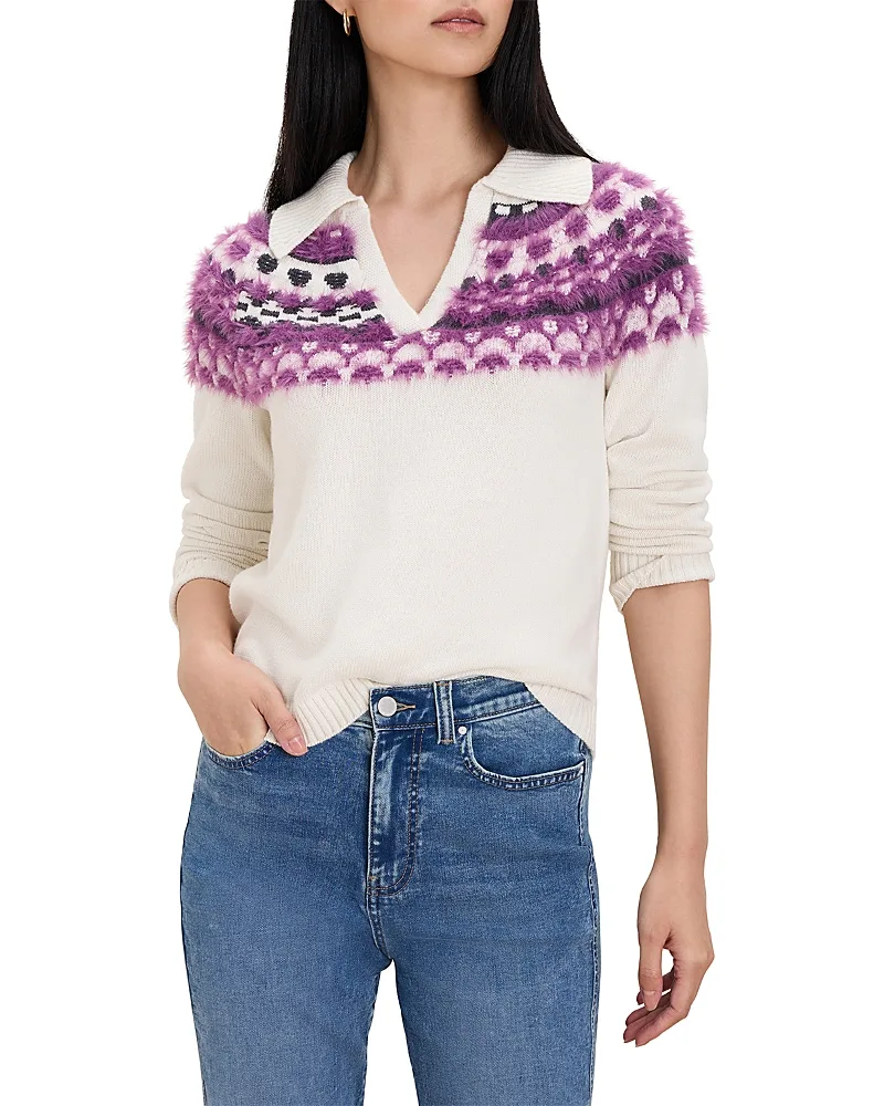 Fair Isle Polo Sweater by Nic+Zoe
