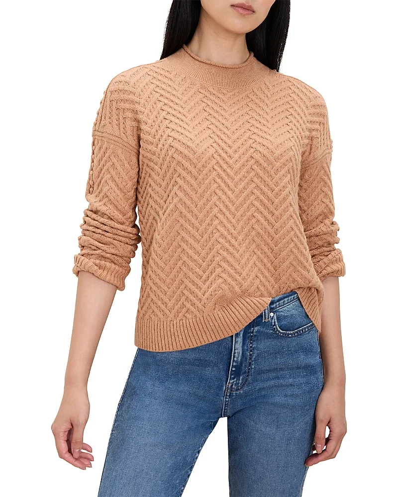 Roll Neck Chevron Knit Sweater by Nic+Zoe