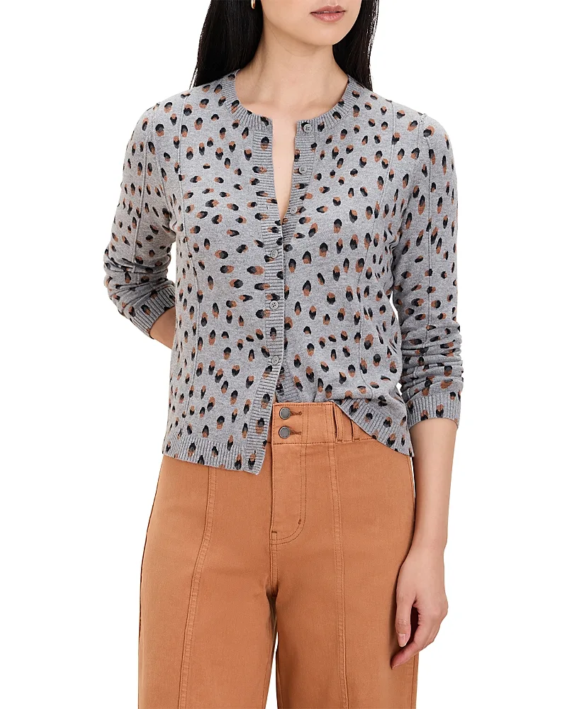 On the Dot Fitted Crewneck Cardigan by Nic+Zoe