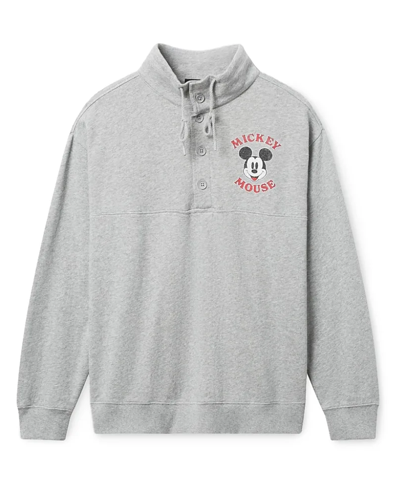Disney Mock Neck Button Up Fleece by Junk Food