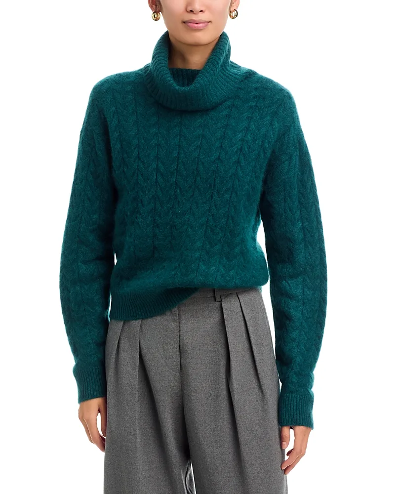 Cozy Cable Airy Cashmere Turtleneck by Theory