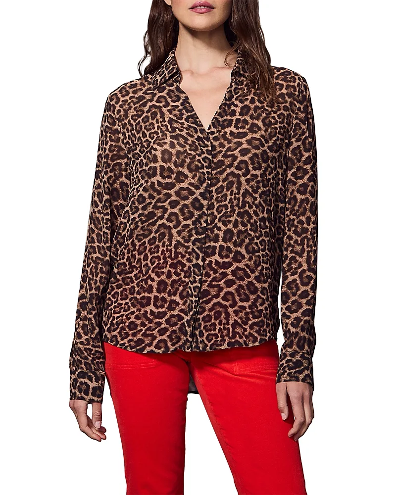 Animal Print Front Row Scarf Blouse by Sanctuary