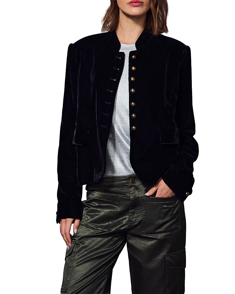 Matera Button Front Velvet Jacket by Sanctuary