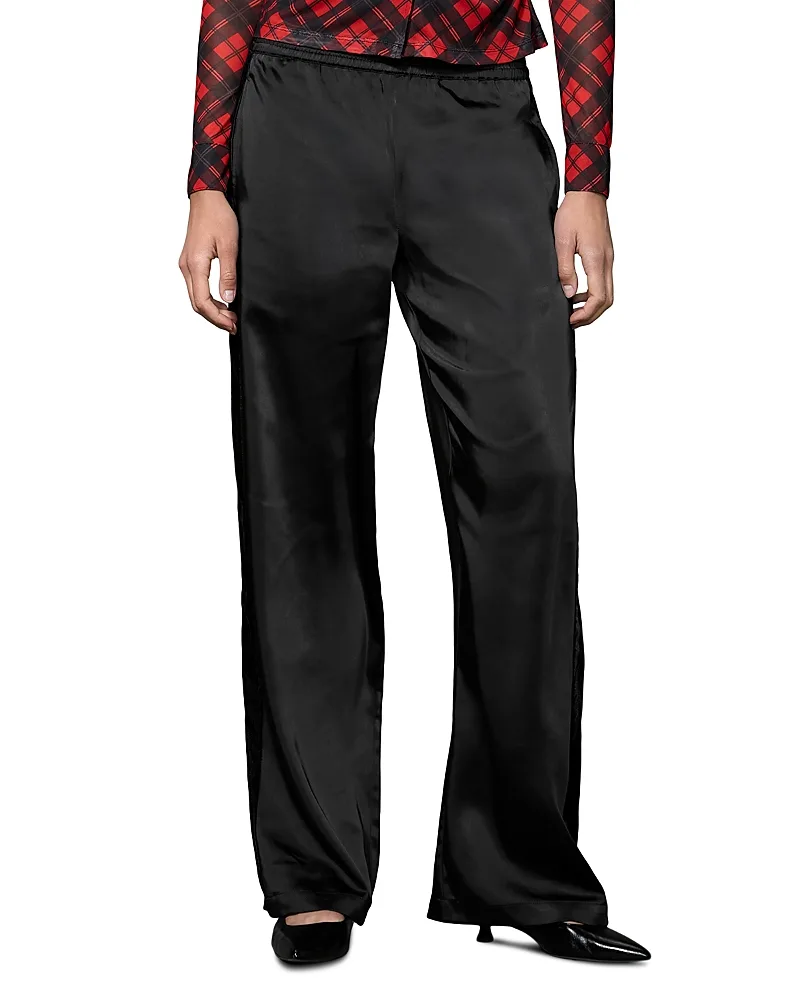 Polished Satin High Rise Track Pants by Sanctuary