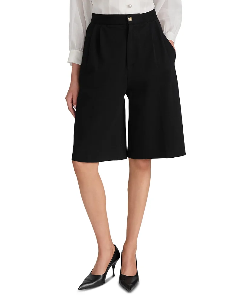 The Knit Cotton Blend Wide Leg Boy Shorts by FRAME