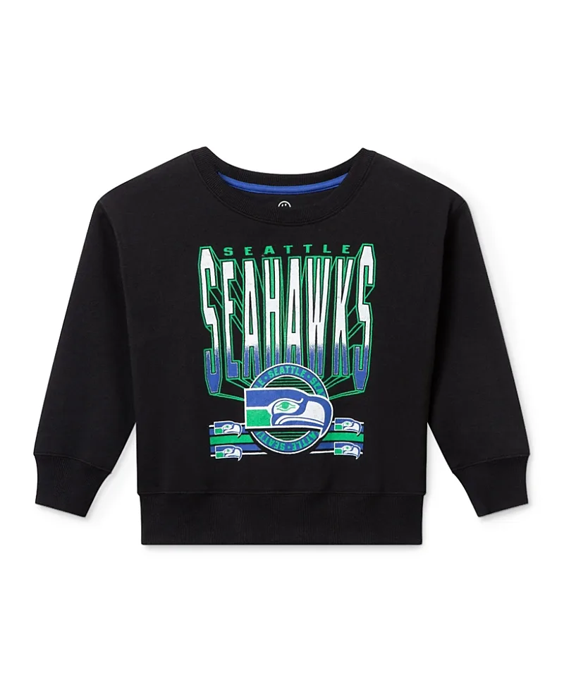 NFL Seattle Seahawks Drop Shoulder Crew Fleece by Junk Food