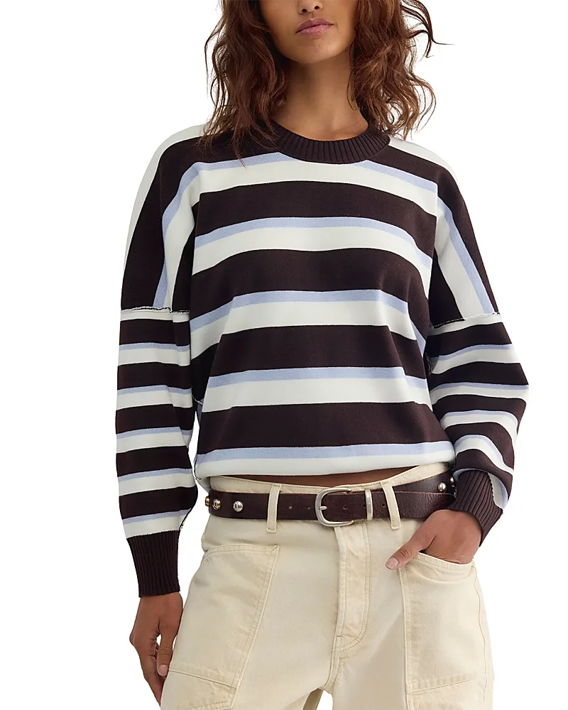 Striped Alma Pullover Sweatshirt by Free People