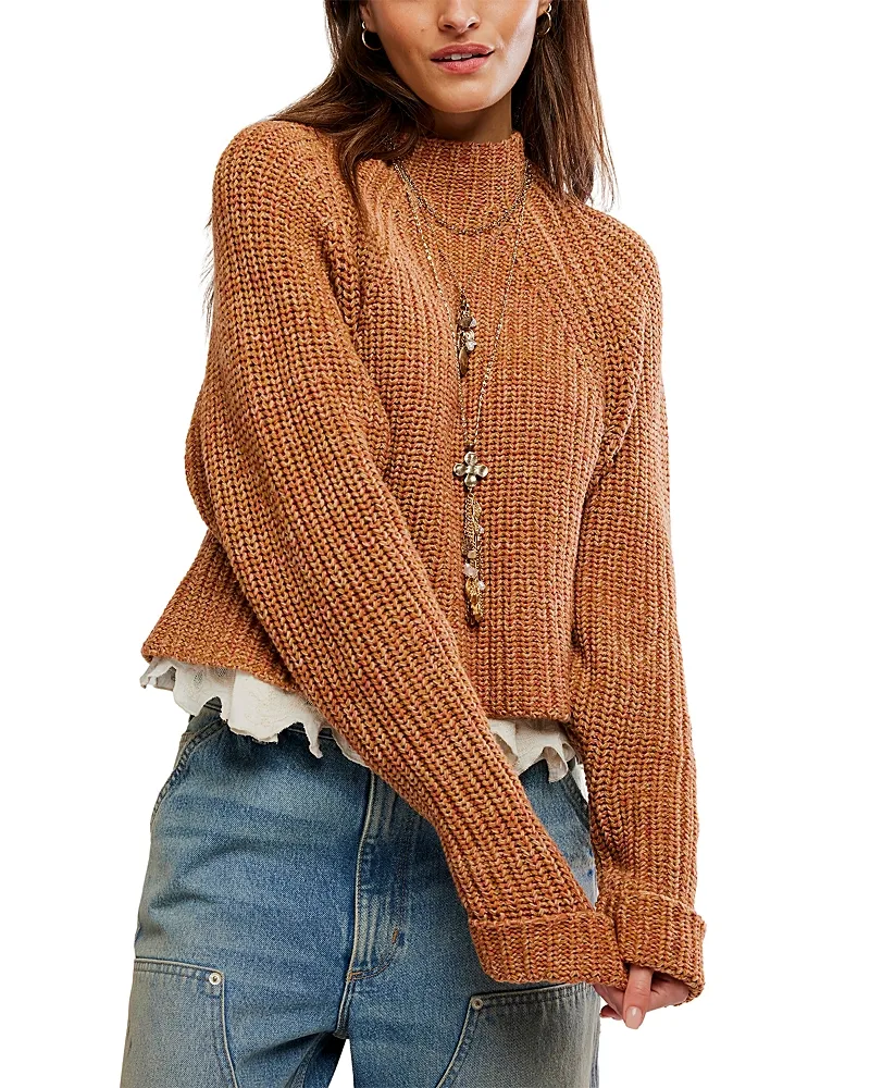 Low Tide High Neck Cuffed Sweater by Free People