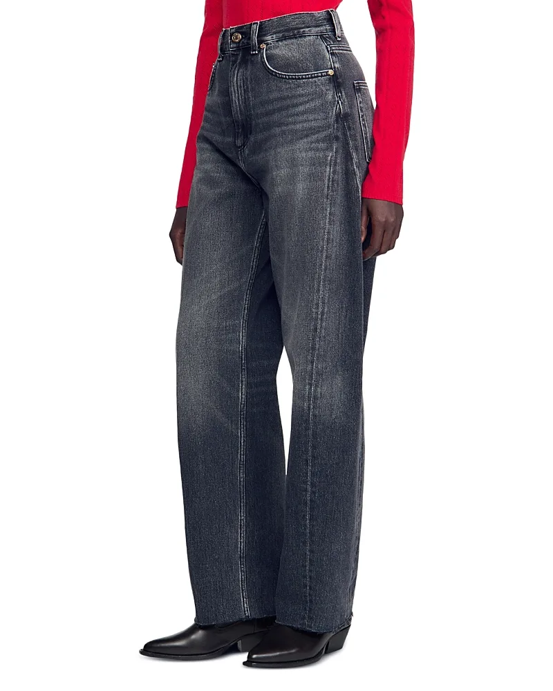 Ryan High Rise Barrel Leg Jeans by Sandro